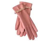 Generisch Guantes de temperamento de terciopelo para mujer de Autumn And Winter con hebilla de metal con proteína de cuero U cinco dedos pantalla completa elegante estilo pareja disfraces mujer