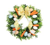 Generisch Guirnalda de Pascua hecha a mano - Cute Egg Wreath for Porch | Diseño de zanahoria con festivo, acento de puerta frontal, decoración de vacaciones, ventana de pared, interior y