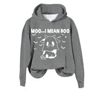 Generisch Halloween mit Cute Ghost Sweater Halloween Shirt Damen Problem Gellöst Shirt Damen Halloween Shirt Tshirt Solved T Shirt T Halloween bedrucktes Shirts, gris oscuro, L