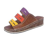 Generisch Hallux Valgus Zapatos Mujer Verano Sandalias Mujeres Color a juego Transpirable Zapatos Planos Mujeres Zapatos de Gran Tamaño Zapatillas, marrón, 39 EU