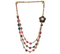 Generisch Halskette Rohling Necklace Women Bead Chunky Necklaces Jewelry Wooden Wood Colorful Beaded African Bohemia Beads Statement Dämonen Halskette, Plástico, Sin gemas