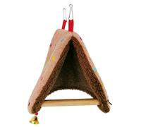 Generisch Hammock Triangular Bird | Plush + Cotton + Wood, 50 g, 18 x 18 x 15 cm | Perch Swing with Hook, Rest Station | for Parakeets Cockatiels Lovebirds, Cage Accessories
