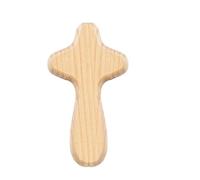 Generisch Handgehaltenes Holzkreuz 6x3,4x1,2cm Mini Palmkreuz Holzfarbe Gebetskreuz Clinging Cross Handkreuz für Erwachsene Kinder 1 oder 24 Stück