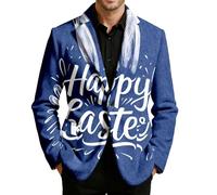 Generisch Happy Easter Rabbit - Chaqueta de traje para hombre, corte regular, estampado, 05#azul, L