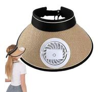 Generisch Hat with Fan - Wide Brim Sun Blocking Cap, Built-In Cooling Hat, Lightweight Outdoor Summer Protection Solution | Portable for Gardening, Golf, Camping, Travel, Hot Weather Use, caqui