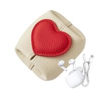 Generisch Heart Coin Purse Wallet, Small Storage Pouch Organizer, Card Key Lipstick Holder Case, Compact Carry Accessory, Bag Insert Kit for Lady Teen Mother Girlfriend Travel Daily Use 3.5 cm, Creamy