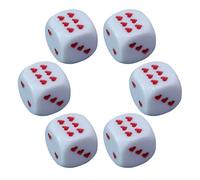 Generisch Heart-Dot Acrylic Dice-6-Piece Rounded Corner Set, Whimsical Collectible Board Game Accessory, Romantic Tabletop Party Tool, Durable Travel Entertainment Part | for Couples