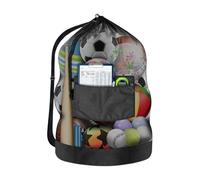 Generisch Heavy Duty Soccer Ball Bag, Football Mesh Equipment Storage Net, 39.76x29.92x0.39 inches Multi-Functional Sports Pouch for Athletes Youth Women Teens Girls Boys Sports Gear