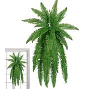 Generisch Helechos artificiales - 18 hojas decorativas grandes realistas de 100 cm, plantas artificiales de patio | para interior y exterior, jardín, terraza, patio, patio trasero, oficina, hogar