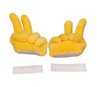 Generisch Helmet Plush Decor Set, Yellow Hand Gesture Ornament Kit, 4.72x4.53 inches Cycling Helmet Accessory Pack, Funny Bike Decoration Add On, Rider Helmets Styling Clip, Teen Adult Gift Ride Gear