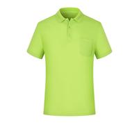 Generisch Hemden für Männer Kurzarmhemd mit Kragen Sommer Casual Damenhemd mit Tasche (Light Green, XXXXL)