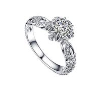 Generisch Hermosa banda de compromiso vintage mujer anillo boda anillos de plata anillos de masaje, 9, Polvo, Sin piedras preciosas