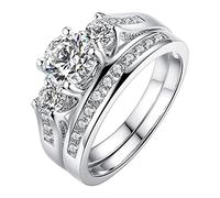 Generisch Hermosos anillos europeos y americanos, anillo popular, anillo de pareja, festival, regalo de cumpleaños, joyas 3 de anillos, talla única, Metal, Sin piedra preciosa