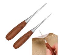 Generisch Herramienta de punzón de costura, herramienta para hacer agujeros con mango de madera - Herramienta de perforación de cuero | Para cinturones, bolsos, monederos, tela vaquera, encuadernación