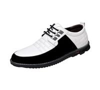 Generisch Herrenschuhe aus lackiertem im britischen Spleißen, Business-Casual-Stil, Herren-Lederschuhe Schuhe Laufen Herren, Color blanco., 38 EU