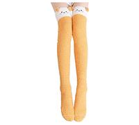 Generisch High Warm Winter Leggings Warm Women 's Comics Calcetines Fuzzy Calcetines Sobre los Calcetines, amarillo, Talla única