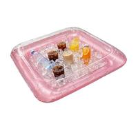 Generisch hinchable - Bandeja cuadrada portátil grande flotante con tapón de drenaje | Enfriador de buffet inflable | para piscina, jardín, terraza, verano, cerveza, bebidas, aperitivos