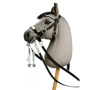 Generisch Hobby Horse Trense Kandare, negro, sin caballo, solo accesorio para hobbyhorsing, accesorio para caballos de juguete, trense de juguete, trense de juguete