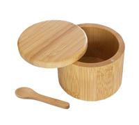 Generisch Holzsalzkeller - Bodega de sal de madera, soporte para especias, tapa magnética y cuchara, tarro de especias para madera, caja de sal para encimeras de cocina, despensa, organizador de sal