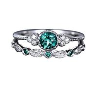 Generisch Hombre Anillos Plata Par 1 510 Anillos Tamaño Señoras Anillo Diamante Moda Conjunto Par Joyería Anillos Pigmento Anillos, talla única, Cobre, Sin piedras preciosas