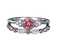 Generisch Hombre Anillos Plata Par 1 510 Anillos Tamaño Señoras Anillo Diamante Moda Conjunto Par Joyería Anillos Pigmento Anillos, talla única, Cobre, Sin piedras preciosas