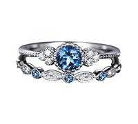 Generisch Hombre Anillos Plata Par 1 510 Anillos Tamaño Señoras Anillo Diamante Moda Conjunto Par Joyería Anillos Pigmento Anillos, talla única, Cobre, Sin piedras preciosas