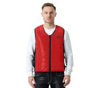 Generisch Hombre Elegante 2 Divisores Hombres Color Sólido 12 Chaleco Calentador Caliente Temperatura Controlada Cómoda Chaqueta Negra Hombre, rojo, 5XL