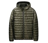 Generisch Hombre / Invierno Casual Plus Size Light Zipper Pocket Hat Algodón Acolchado Top Camisa, verde, L