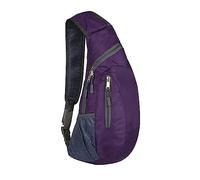 Generisch Hombre y Mujer Color Sólido con Cremallera Plegable Bolsillo en el Pecho Hombro Individual Bandolera Bolsa de Deporte Bolsa de Hombro al Aire Libre Bicicleta Bandolera Hombre (Purple, Talla