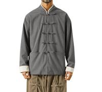 Generisch Hombres Chino Tradicional Tang Traje Artes Marciales Kung Fu Tai Chi Wushu Ropa Tradicional Uniforme Transpirable Manga Larga Abrigo Tops Estilo Tang Chaqueta Entrenamiento chino