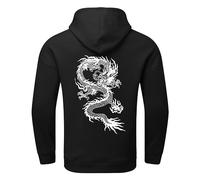 Generisch Hombres Invierno Espalda Carta Impresión Letra Gran Tamaño Suelto Más Tamaño Con Suéter Suéter Top Blusa, Negro , L