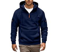 Generisch Hombres Invierno Patchwork Color Casual Chaqueta Abrigo Sudadera de Punto Sudadera Hombre, marine, 3XL