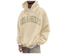 Generisch & Hombres Moda Hombre Ocio Impresión 3D Impresión Impresión Sudadera con Capucha Manga Larga Sudadera Top Sudadera Hombre Clásica, beige, S