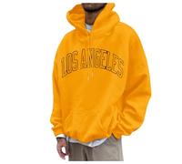 Generisch & Hombres Moda Hombre Ocio Impresión 3D Impresión Impresión Sudadera con Capucha Manga Larga Sudadera Top Sudadera Hombre Clásica, naranja, S