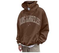 Generisch & Hombres Moda Hombre Ocio Impresión 3D Impresión Impresión Sudadera con Capucha Manga Larga Sudadera Top Sudadera Hombre Clásica, marrón, S