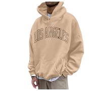 Generisch & Hombres Moda Hombre Ocio Impresión 3D Impresión Impresión Sudadera con Capucha Manga Larga Sudadera Top Sudadera Hombre Clásica, caqui, S