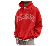 Generisch & Hombres Moda Hombre Ocio Impresión 3D Impresión Impresión Sudadera con Capucha Manga Larga Sudadera Top Sudadera Hombre Clásica, rojo, S