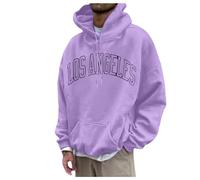 Generisch & Hombres Moda Hombre Ocio Impresión 3D Impresión Impresión Sudadera con Capucha Manga Larga Sudadera Top Sudadera Hombre Clásica, morado, S