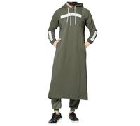 Generisch Hombres Musulmanes Caftán Oriente Medio Árabe Malasia Túnica con Capucha Taiji Ropa de Manga Larga Suelta Sudadera Árabe Islámica Sudadera con Capucha Ropa Invierno Musulmán Arabia Saudita