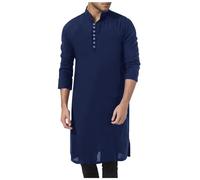 Generisch Hombres Thobe Manga Larga Abaya Kaftan Túnica Árabe Étnica Maxi Vestido Caftán Camisas Musulmanas Vestidos Musulmanes Ropa de Oración Ropa de Oración Ramadán Batas Taiji Ropa