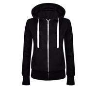 Generisch Hoodie Damen bequem Weich Casual Hoodie Elegant Pullover Sweatshirts für Damen Kapuzenpullis Bluse Langarmshirt Lang Sleeve Female Kapuzensweatshirtshirtshirt2026, Negro , L