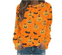 Generisch Hoodie Damen Halloween Pullover mit Totenkopf Hoodie Vintage Hexen Grafik Fleece Shirts Halloween Pullover Decken-Sweatshirt Damen Witch Museum Sweatshirt Tops, Sudaderas con capucha B8