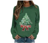 Generisch Hoodie Damen Hoodie Sweatshirt Hoody Pullover mit Kapuze passende Outfits für Mama Mich, Frohe Weihnachten, Sweatshirt, Mama ich, Pullover, Baby, T-Shirt Weihnachtsbaumspitzen, verde, L