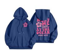 Generisch Hoodie Damen Oversize Schleife Print mit Backprint Winter Warm Casual Hoodie leichte Fleece Cute Übergangss Pulli Teenager Mädchen Tops Langarmshirt Outdoor Pullover, N.º 3, S