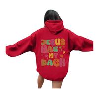 Generisch Hoodie Damen Oversize Sweatshirt rückendruck Jesus Loves You Pullover mit Kapuze Langarm Kapuzenpullover Übergangss Hoody Y2K Streetwear für Mädchen Hoodies College Sweatshirt, Nº 43, S