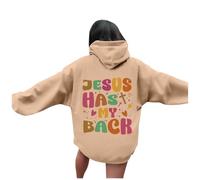 Generisch Hoodie Damen Oversize Sweatshirt rückendruck Jesus Loves You Pullover mit Kapuze Langarm Kapuzenpullover Übergangss Hoody Y2K Streetwear für Mädchen Hoodies College Sweatshirt, Nº 40, S
