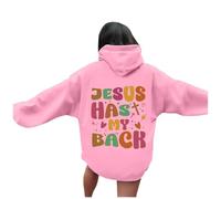 Generisch Hoodie Damen Oversize Sweatshirt rückendruck Jesus Loves You Pullover mit Kapuze Langarm Kapuzenpullover Übergangss Hoody Y2K Streetwear für Mädchen Hoodies College Sweatshirt, Nº 42, S