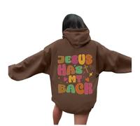 Generisch Hoodie Damen Oversize Sweatshirt rückendruck Jesus Loves You Pullover mit Kapuze Langarm Kapuzenpullover Übergangss Hoody Y2K Streetwear für Mädchen Hoodies College Sweatshirt, Nº 38, S