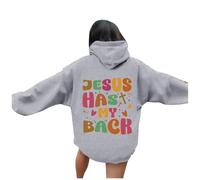 Generisch Hoodie Damen Oversize Sweatshirt rückendruck Jesus Loves You Pullover mit Kapuze Langarm Kapuzenpullover Übergangss Hoody Y2K Streetwear für Mädchen Hoodies College Sweatshirt, Nº 39, S