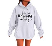 Generisch Hoodie Damen Oversize Winter Print Hoodie mit Taschen Langarm Kapuz Pullover Frauen Casual Hoody Tops Vintage Outdoor Sweatshirt, A3 blanco., M